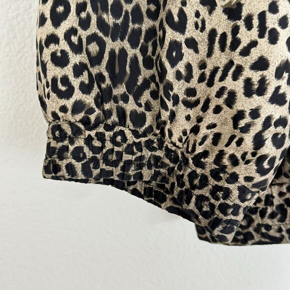 Fuda International VTG 90's Plus 3X 100% Silk Zip Up Satin Bomber Leopard Jacket - Picture 4 of 8